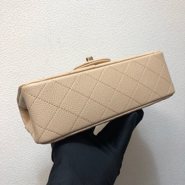 Chanel A69900 Mini Flap Bag Grained Calfskin Apricot Gold - Image 4