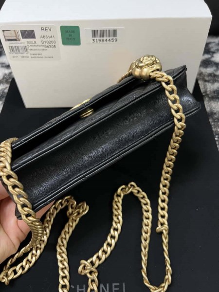Chanel A68341 Flap Classic Bag Woc Camellia Lambskin Black - Image 4