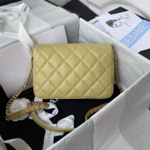 Chanel AS3108 Chanel Flap bag Grained Calfskin Yellow
