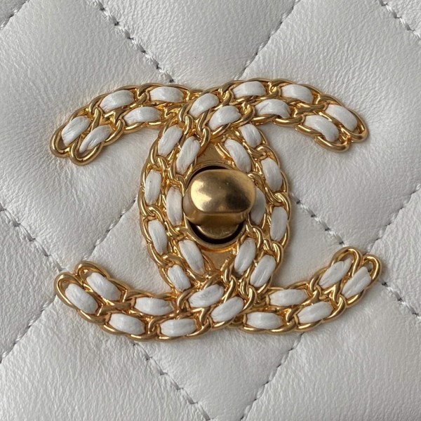 Chanel AS2976 Flap Bag Lambskin White - Image 2