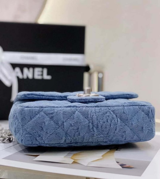 Chanel AS3828 Small Flap Classic Woc Bag Denim Blue - Image 2