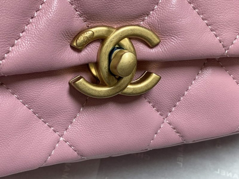 Chanel AS3206 Small Flap bag lambskin gold Pink - Image 2