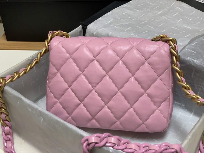 Chanel AS3206 Small Flap bag lambskin gold Pink - Image 3