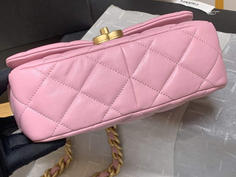 Chanel AS3206 Small Flap bag lambskin gold Pink - Image 5