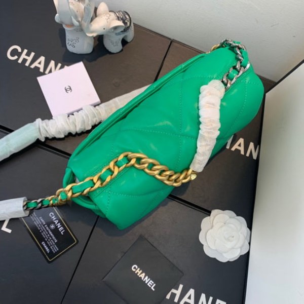 Chanel As1160 Chanel 19 Handbag Flap Lambskin Green - Image 3