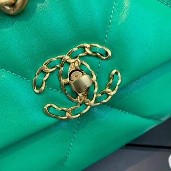 Chanel As1160 Chanel 19 Handbag Flap Lambskin Green - Image 5