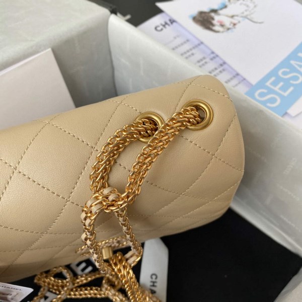 Chanel AS2975 Small Flap Bag Lambskin Aprocit - Image 3