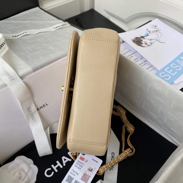 Chanel AS2975 Small Flap Bag Lambskin Aprocit - Image 4