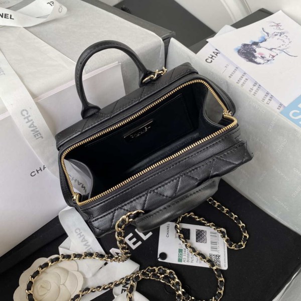 Chanel AS3344 Small Vanity Case Calfskin & Gold-Tone Metal Black - Image 5